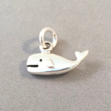 Load image into Gallery viewer, WHALE .925 Sterling Silver Charm Pendant Simple Shiny Small Cartoon Basic Beach Ocean Sea Life nt10