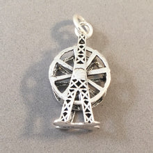 Load image into Gallery viewer, FERRIS WHEEL Spinning .925 Sterling Silver 3-D Moving Charm Pendant Fair Amusement Park Ride hb11