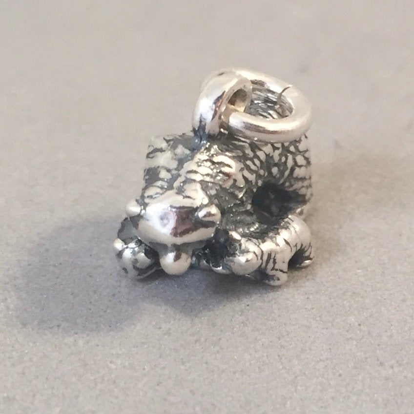 BEAR & TWO CUBS .925 Sterling Silver 3-D Charm Pendant Grizzly Brown Black Family Babies an42