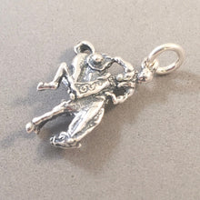 Load image into Gallery viewer, RODEO RIDER .925 Sterling Silver 3-D Charm Pendant Cowboy Cowgirl Bucking Bronco Horse AN34