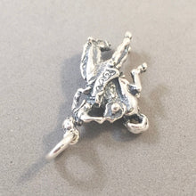 Load image into Gallery viewer, RODEO RIDER .925 Sterling Silver 3-D Charm Pendant Cowboy Cowgirl Bucking Bronco Horse AN34