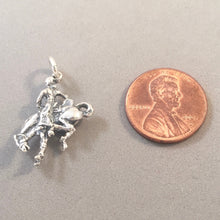 Load image into Gallery viewer, RODEO RIDER .925 Sterling Silver 3-D Charm Pendant Cowboy Cowgirl Bucking Bronco Horse AN34