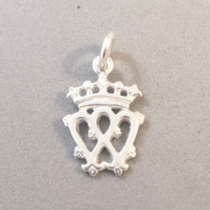 LUCKENBOOTH .925 Sterling Silver Charm Pendant Scotland Celtic Symbol Crown Intertwined Hearts TB67