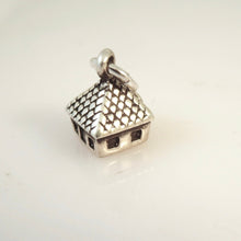 Load image into Gallery viewer, HOUSE 3-D .925 Sterling Silver Small Charm Pendant Home Sweet Cottage Country Realtor hm07