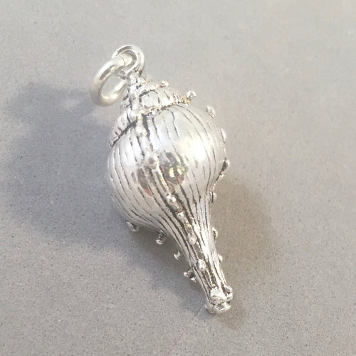 WHELK SHELL .925 Sterling Silver Charm Pendant Beach Comber Sea Seashell Tulip Murex NT40