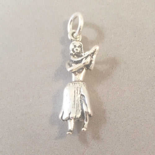 HULA DANCER Sterling Silver 3-D Charm Pendant Hawaii Luau Maui Kauai Big Island Honolulu Oahu TH09