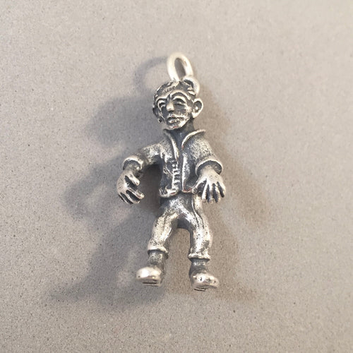 ZOMBIE .925 Sterling Silver 3-D Charm Pendant Halloween Scary Costume Heavy Walking Dead HH01