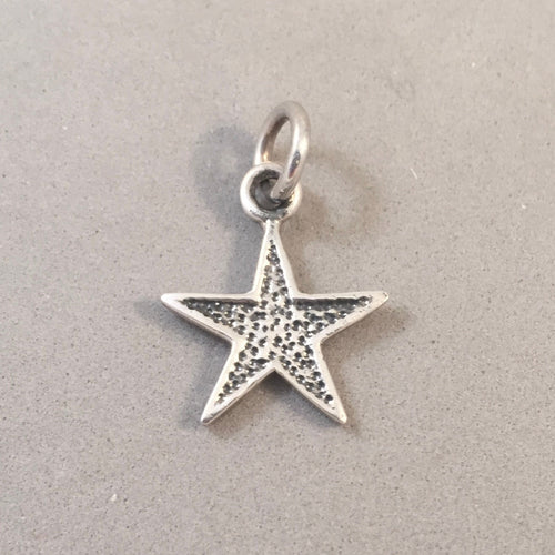 Sale!!! STAR Oxidized .925 Sterling Silver Double Sided Charm 5 Point Celestial Mystical Astrology MY130