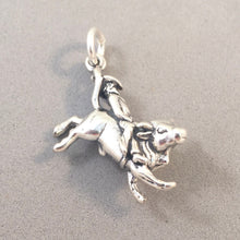 Load image into Gallery viewer, BULL RIDER .925 Sterling Silver 3-D Charm Pendant Rodeo Cowboy Bucking Riding an20