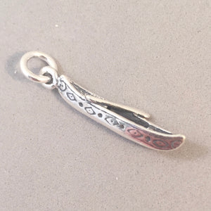 CANOE with OAR .925 Sterling Silver 3-D Charm Pendant Native American Indian Boat NT05