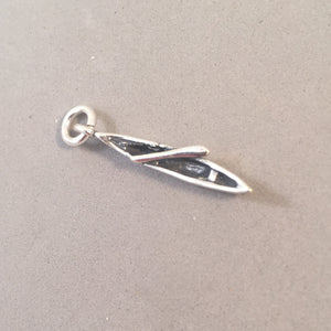 CANOE with OAR .925 Sterling Silver 3-D Charm Pendant Native American Indian Boat NT05