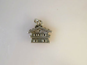 CHALET .925 Sterling Silver 3-D Charm Pendant Swiss Alps Bavaria Winter Ski Lodge Mountain ts10