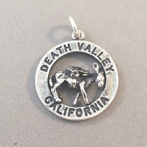 DEATH VALLEY Pack Mule .925 Sterling Silver Charm Pendant National Park CA Donkey Burro pm22