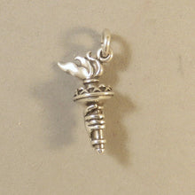 Load image into Gallery viewer, STATUE of LIBERTY TORCH .925 Sterling Silver 3-D Charm Pendant Landmark New York City Manhattan pm47