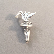 Load image into Gallery viewer, STATUE of LIBERTY TORCH .925 Sterling Silver 3-D Charm Pendant Landmark New York City Manhattan pm47