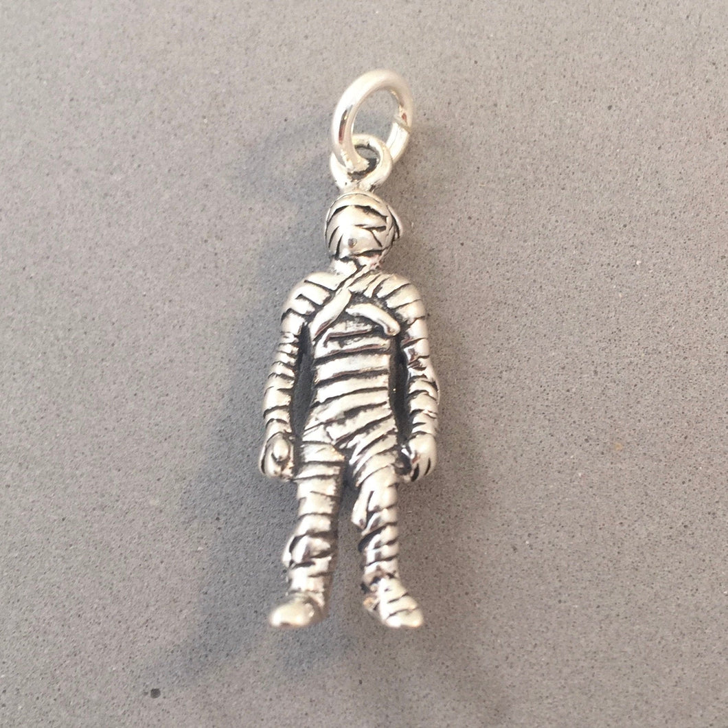 MUMMY .925 Sterling Silver 3-D Charm Pendant Halloween Walking Dead hl03