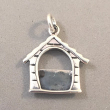 Load image into Gallery viewer, DOG HOUSE .925 Sterling Silver Charm Holds Photo Picture Frame Pendant Puppy Doghouse Pet an38