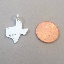 Load image into Gallery viewer, Sale! TEXAS .925 Sterling Silver State Map Charm travel tourist Dallas Houston El Paso San Antonio Austin sttx