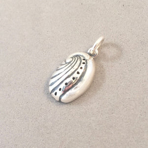 ABALONE SHELL .925 Sterling Silver 3-D Charm Pendant Beach Diving Sea Seashell Ocean CA03