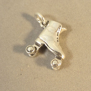 ROLLER SKATE .925 Sterling Silver 3-D Charm Pendant Derby Rink New sp16