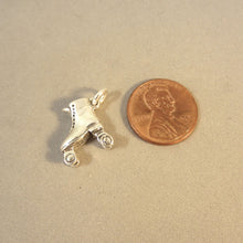 Load image into Gallery viewer, ROLLER SKATE .925 Sterling Silver 3-D Charm Pendant Derby Rink New sp16