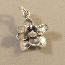 Load image into Gallery viewer, Sale! LOTUS .925 Sterling Silver 3-D Charm Pendant Waterlily Lily Pad Lilies Bloom Flower Garden GA127