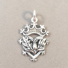 Load image into Gallery viewer, LUCKENBOOTH Detailed .925 Sterling Silver 3-D harm Pendant Scotland Celtic Symbol Crown Heart Thistle TB66