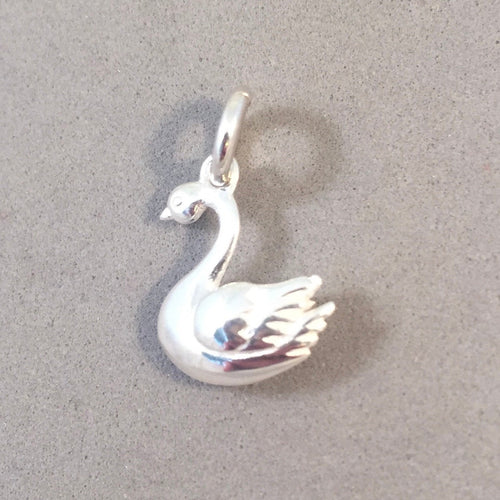 SWAN .925 Sterling Silver Charm Pendant Bird bi39