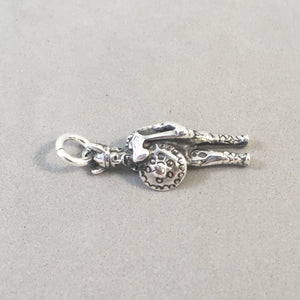 VIKING WARRIOR .925 Sterling Silver Charm Pendant Nordic Scandinavia Denmark Sweden Norway tn02