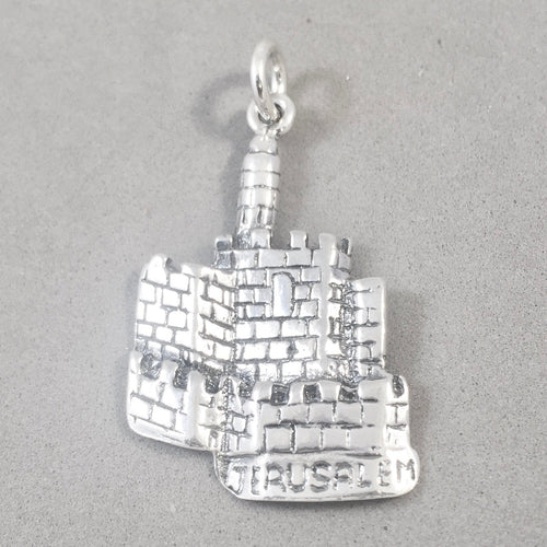 TOWER OF DAVID .925 Sterling Silver Charm Pendant Citadel Old City Jaffa Gate Jerusalem Israel tz19