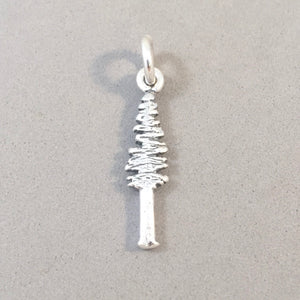 FIR TREE .925 Sterling Silver Charm Pendant Double Sided Evergreen Arboretum Forest Park ga20