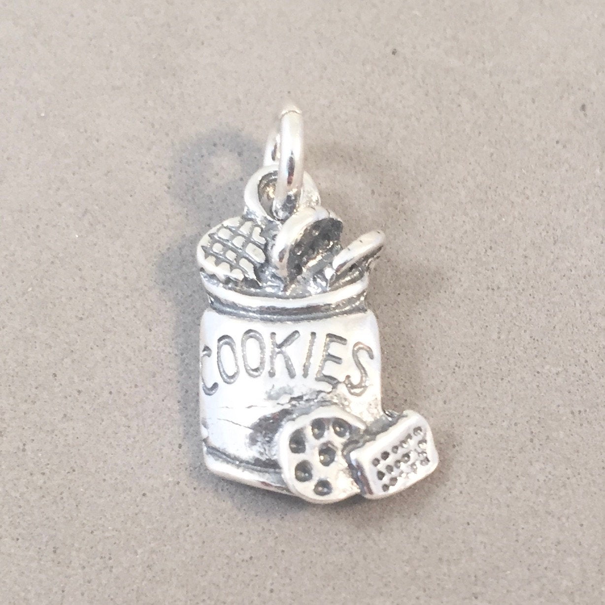 COOKIE JAR Sterling Silver 3-D Charm Pendant Desert Sweets