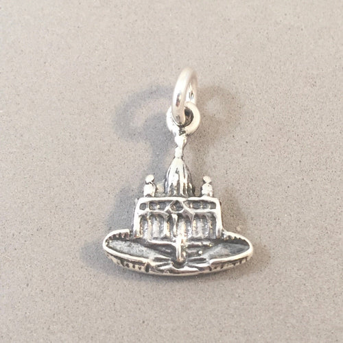 ST. PETERS SQUARE Small 2 Sided .925 Sterling Silver Charm Vatican Rome Italy Basilica ti10