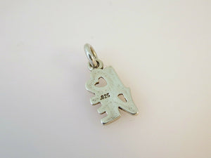 LOVE with HEART .925 Sterling Silver Charm Pendant Word Symbol CL01