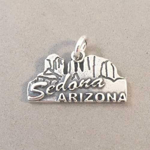 SEDONA .925 Sterling Silver Charm Pendant Arizona Red Rock Country Chimney Courthouse Butte 925 tw03