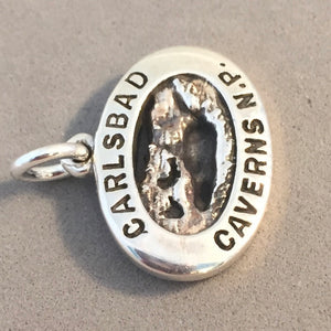 CARLSBAD CAVERNS National Park .925 Sterling Silver Charm Pendant Cave Entrance with Bats np72