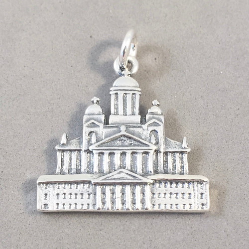HELSINKI CATHEDRAL .925 Sterling Silver Charm Pendant Finland Church Travel Europe Souvenir tn04