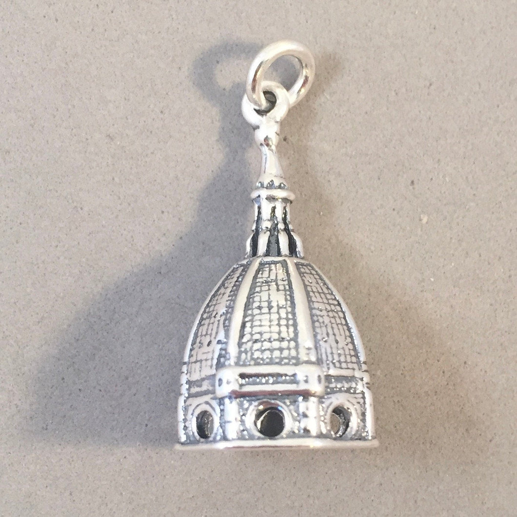 FLORENCE CATHEDRAL DOME .925 Sterling Silver 3-D Charm Pendant Italy Brunelleschi Souvenir ti05