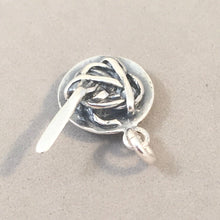 Load image into Gallery viewer, SPAGHETTI .925 Sterling Silver 3-D Charm Pendant Bowl Fettuccine Pasta Noodles Italy Food kt29