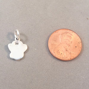 PAW PRINT .925 Sterling Silver 3-D Charm Pendant Dog Cat Animal Puppy Pet Small Cute an39