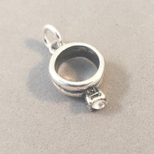 Load image into Gallery viewer, Sale! WEDDING RING .925 Sterling Silver 3-D Charm Pendant faux Diamond Stone Engagement Proposal SL01J