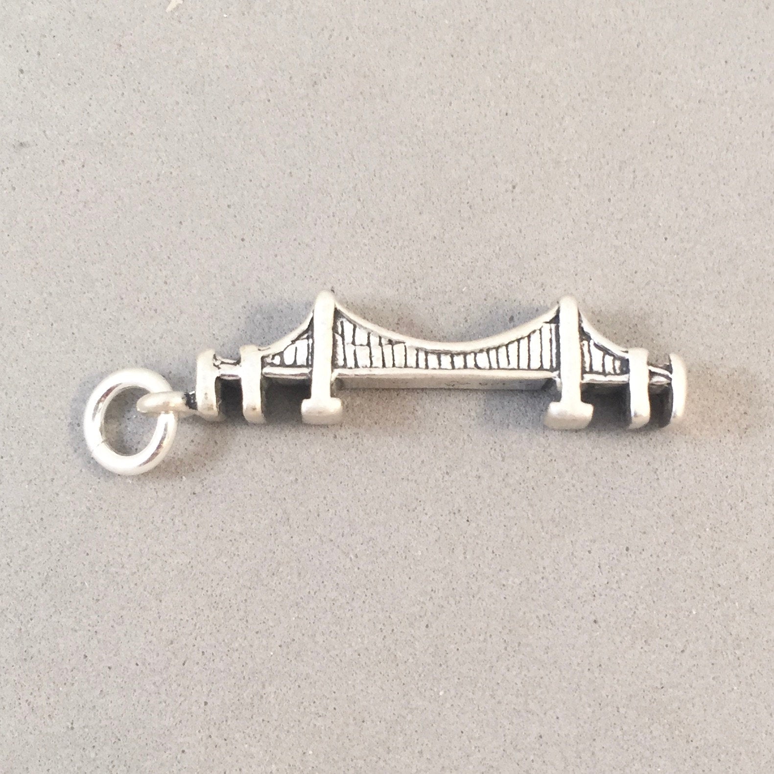 MACKINAC BRIDGE .925 Sterling Silver Charm Pendant Landmark