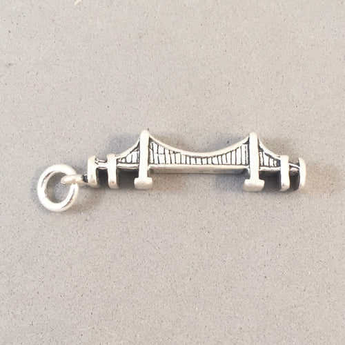 MACKINAC BRIDGE .925 Sterling Silver Charm Pendant Suspension Island Michigan Souvenir tu24