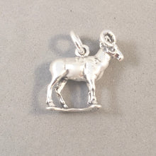 Load image into Gallery viewer, BIG HORN SHEEP .925 Sterling Silver 3-D Charm Pendant Bracelet Ram Forest Animal an09