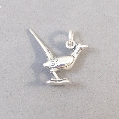 ROADRUNNER .925 Sterling Silver Charm Pendant Bird New Mexico Old West Southwest DS02