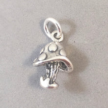 Load image into Gallery viewer, MUSHROOM .925 Sterling Silver 3-D Charm Pendant Toadstool Shroom Spotted ga46