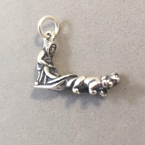 DOG SLED .925 Sterling Silver Charm Travel Tourist Iditarod Alaska Racing Sleigh Husky Mush New sp15