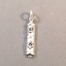 Load image into Gallery viewer, MEZUZAH 3-D Sterling Silver Charm Pendant Faith Religion Jewish Prayer Holder Holiday Hanukkah New fa11