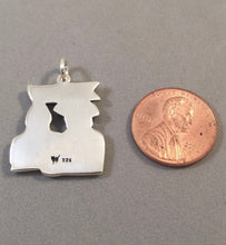 Load image into Gallery viewer, LITTLE BIGHORN Large .925 Sterling Silver Charm Pendant Battle of Sitting Bull Custer National Monument pm51