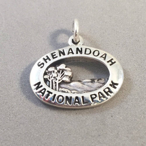 SHENANDOAH National Park .925 Sterling Silver Charm Pendant Virginia Mountains Travel Souvenir np65